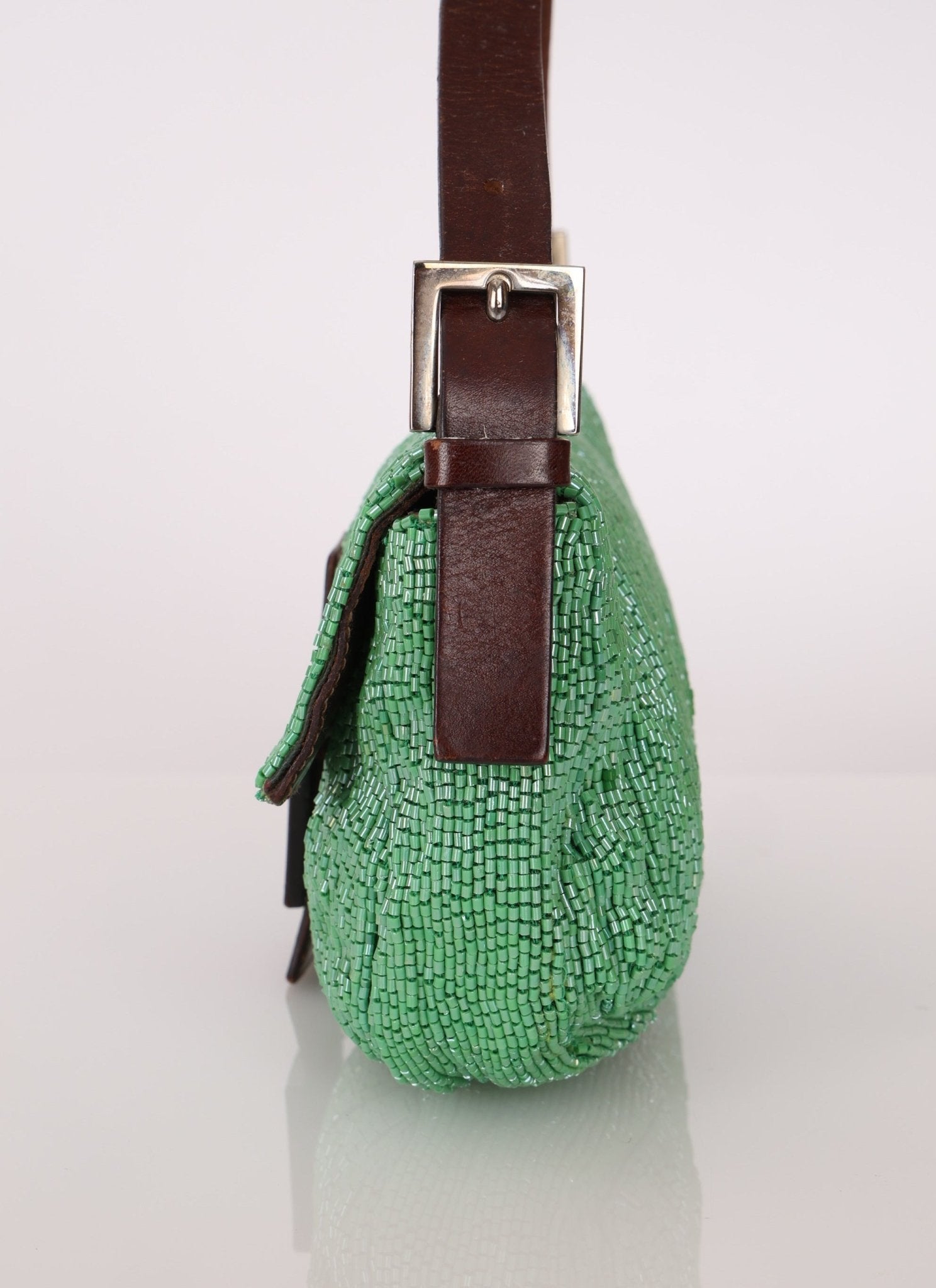 Fendi Green Beaded Baguette - FashioNica