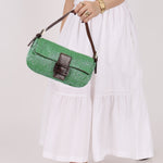 Fendi Green Beaded Baguette - FashioNica