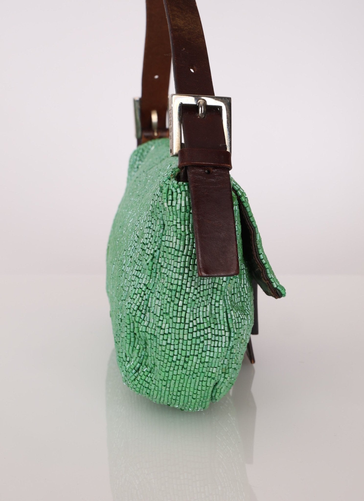 Fendi Green Beaded Baguette - FashioNica