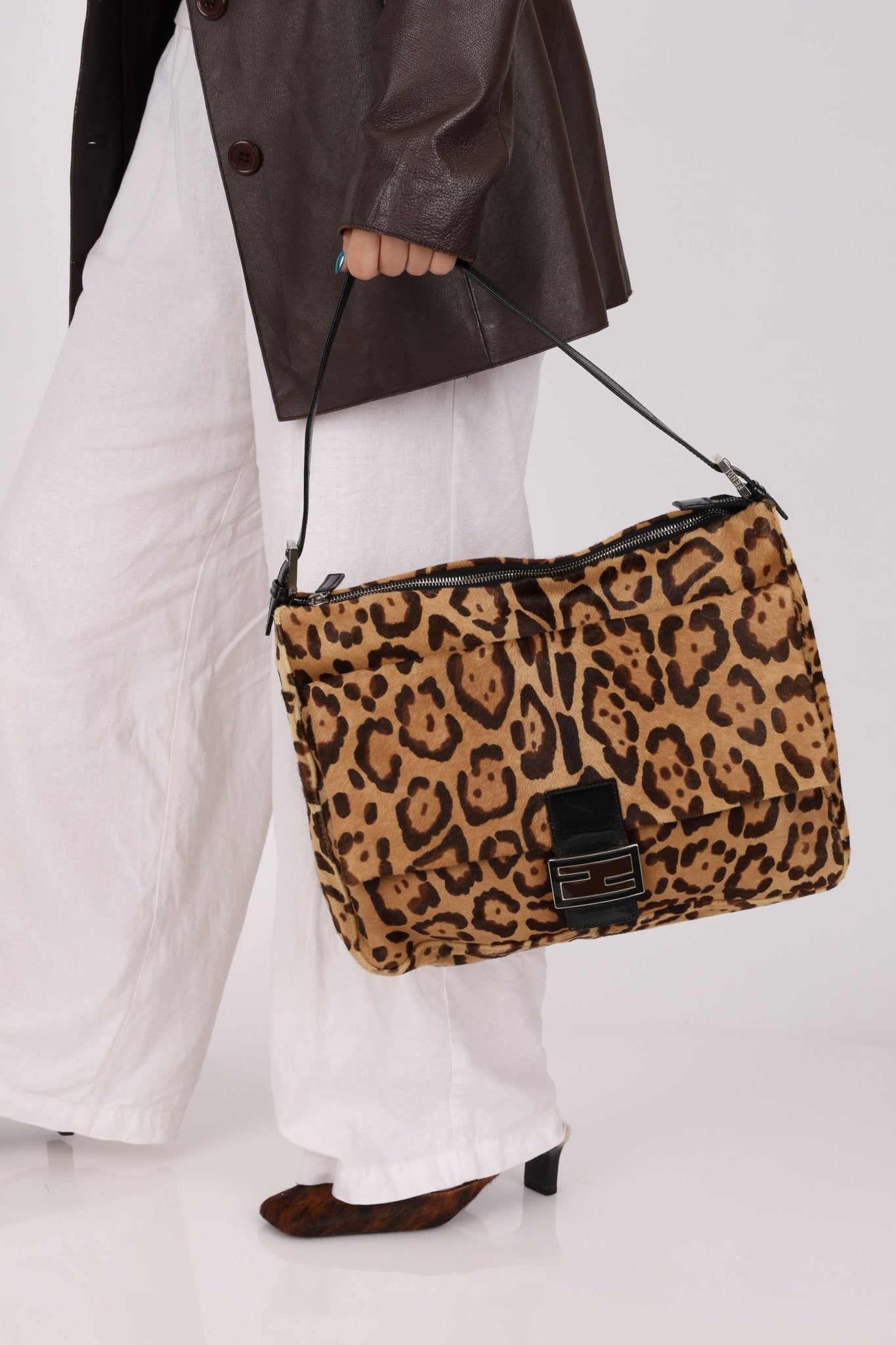 Fendi Ponyhair Jaguar Zip Mamma Baguette - FashioNica