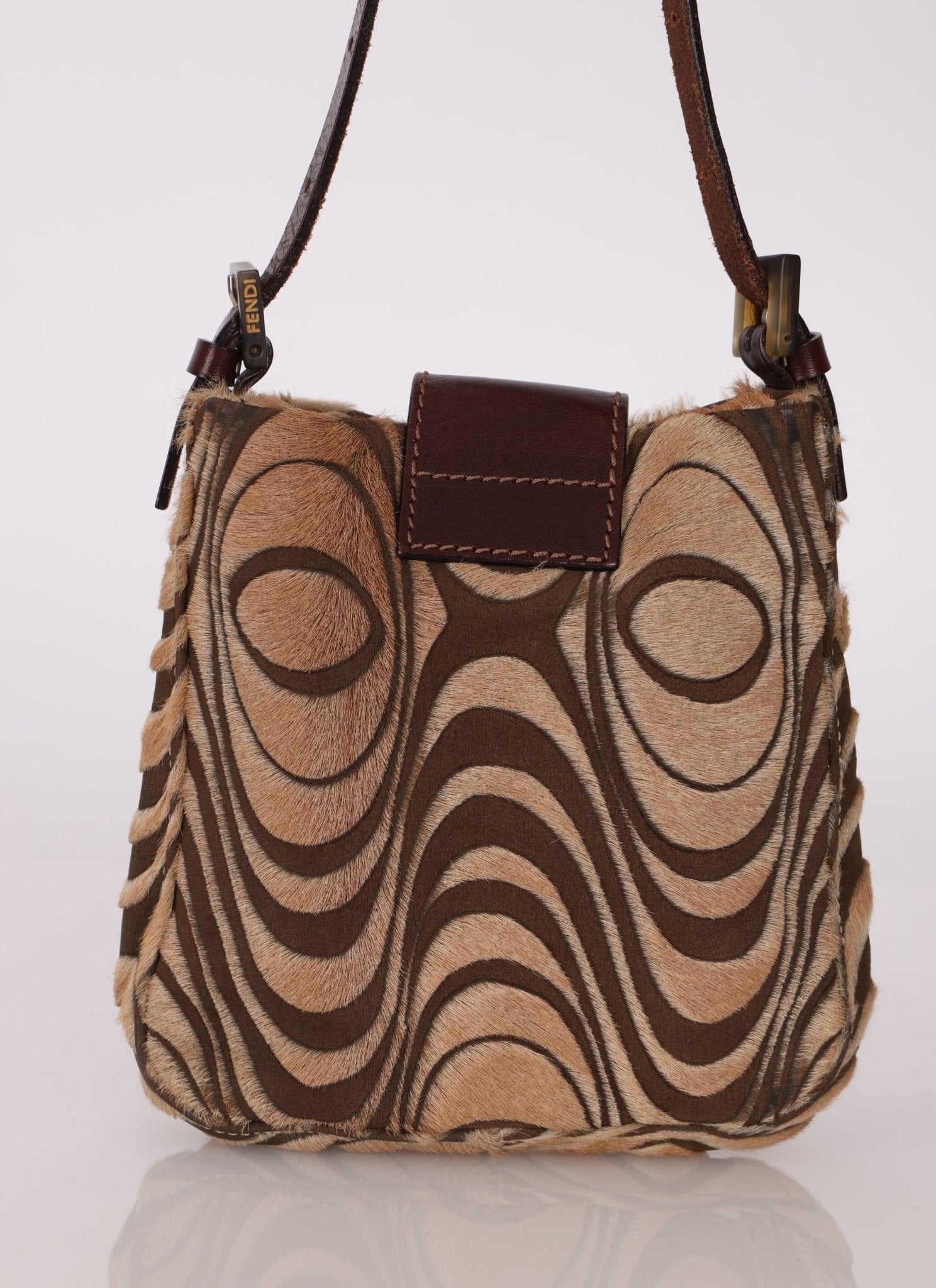 Fendi Ponyhair Mini Baguette Shoulder Bag - FashioNica