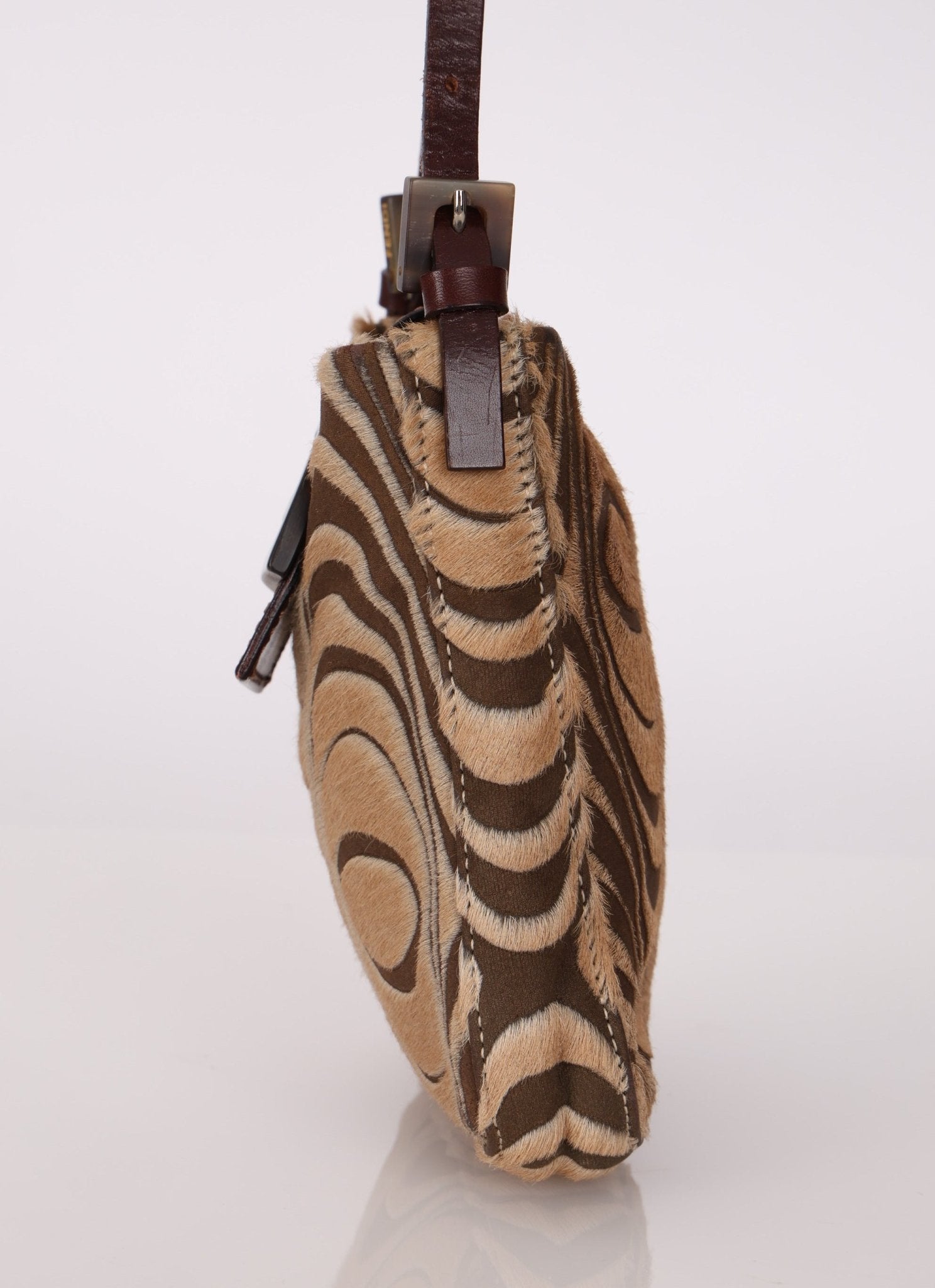 Fendi Ponyhair Mini Baguette Shoulder Bag - FashioNica