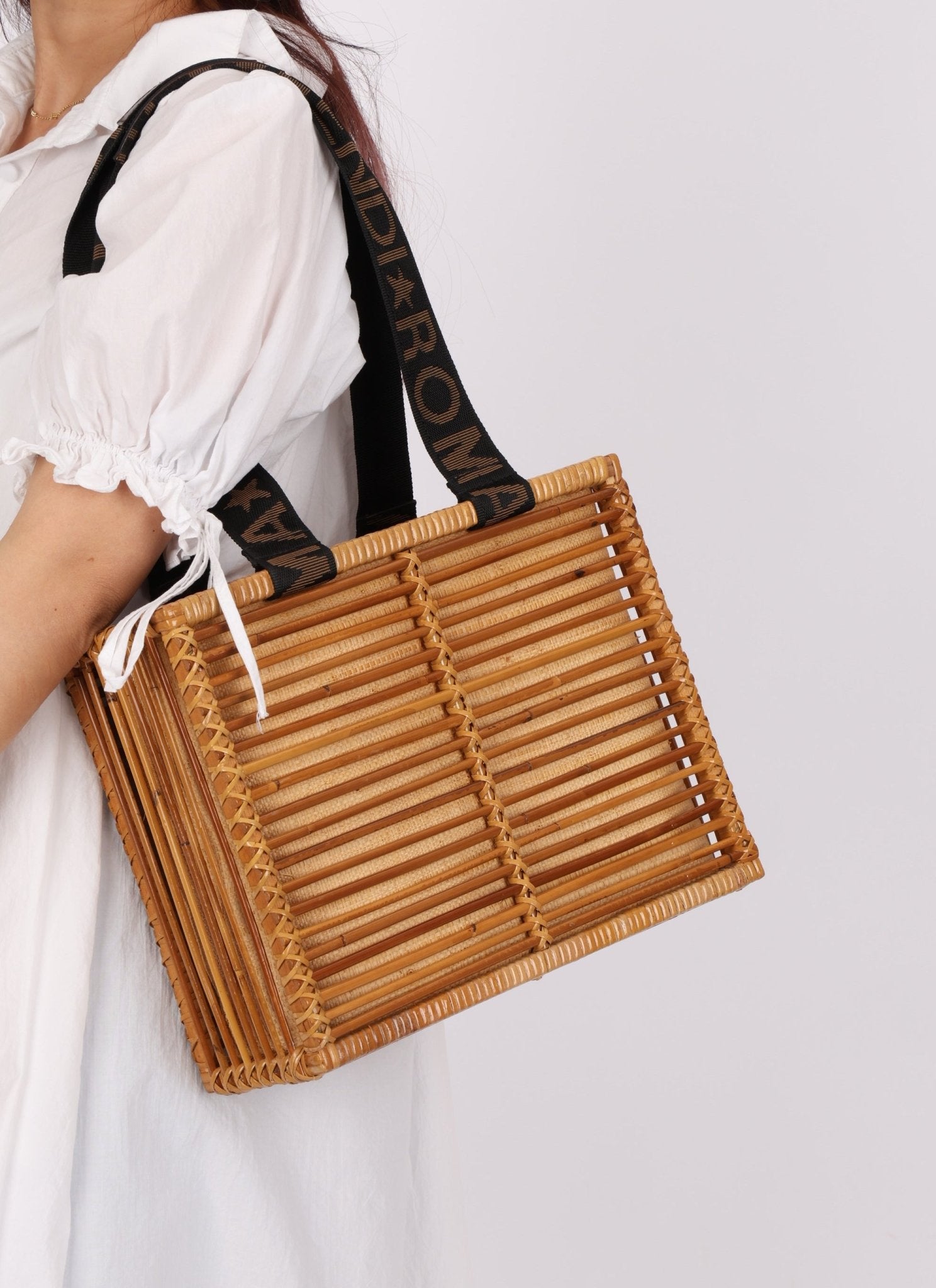 Fendi Rattan and Bamboo Small Tote - FashioNica