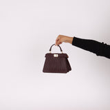 Fendi Woven Leather Petite Peekaboo ISeeU w Strap - FashioNica