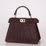 Fendi Woven Leather Petite Peekaboo ISeeU w Strap - FashioNica