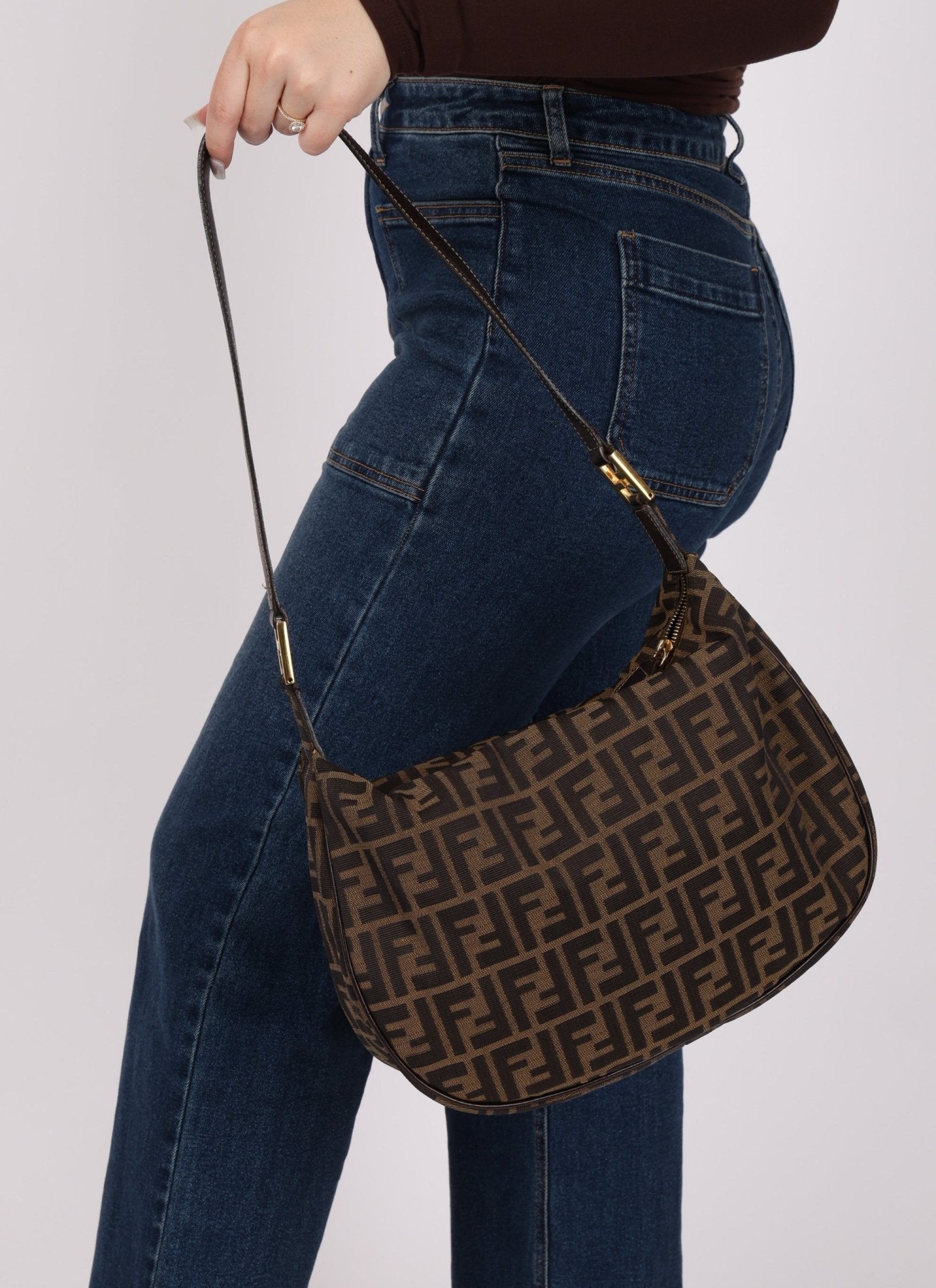 Fendi Zucca Rounded Crossbody - FashioNica