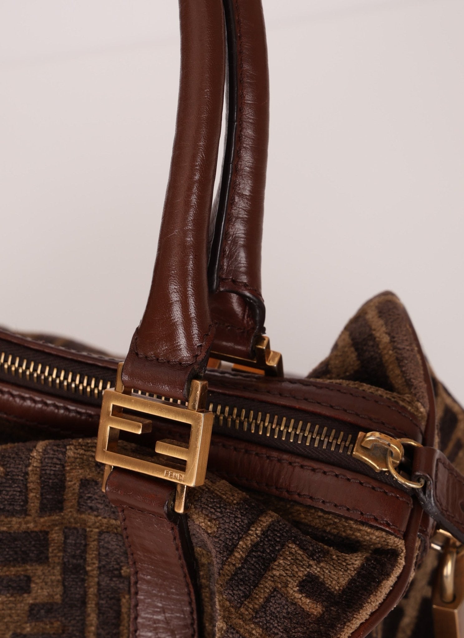 Fendi Zucca Velvet Boston Bag - FashioNica