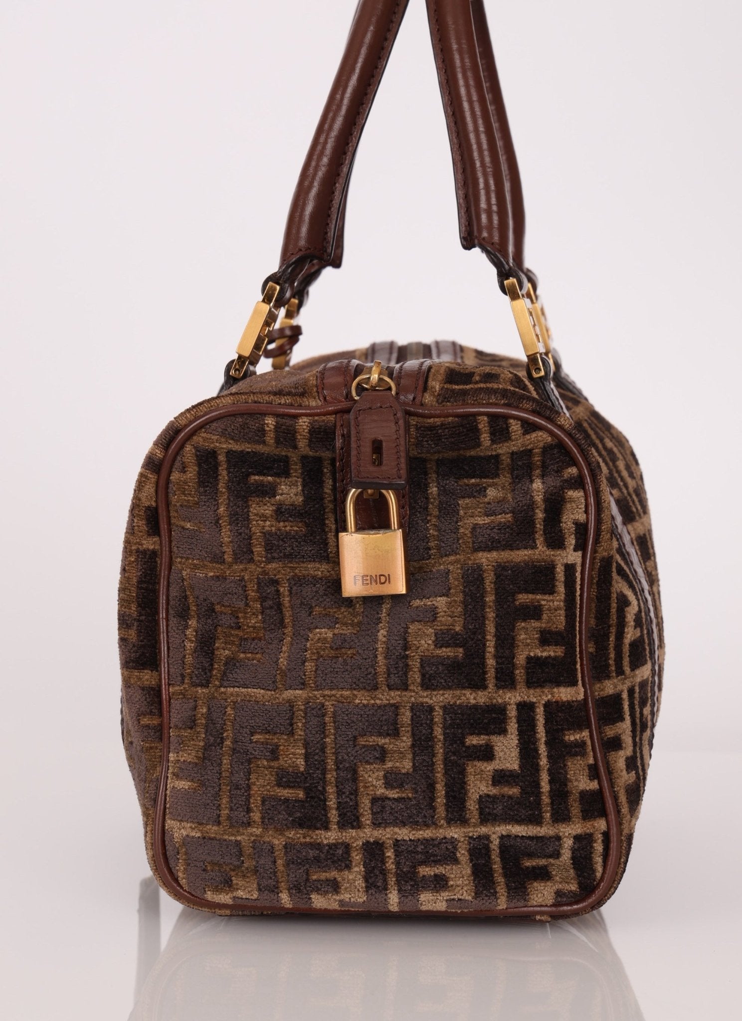 Fendi Zucca Velvet Boston Bag - FashioNica