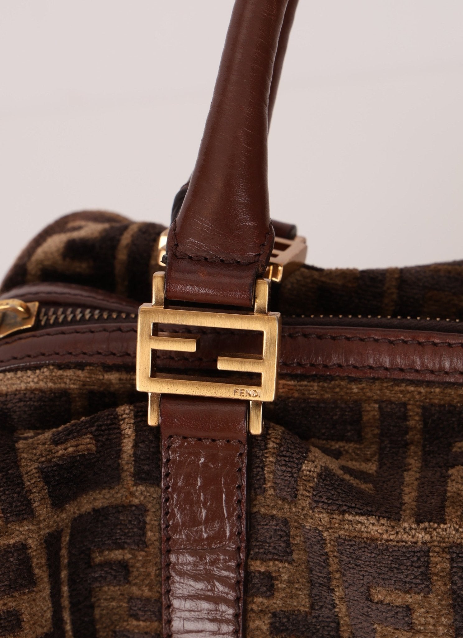 Fendi Zucca Velvet Boston Bag - FashioNica