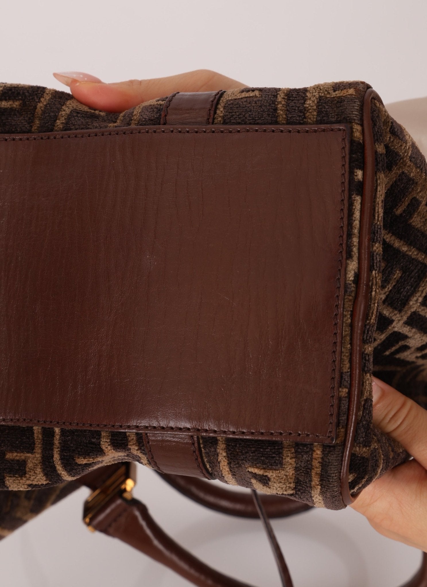 Fendi Zucca Velvet Boston Bag - FashioNica