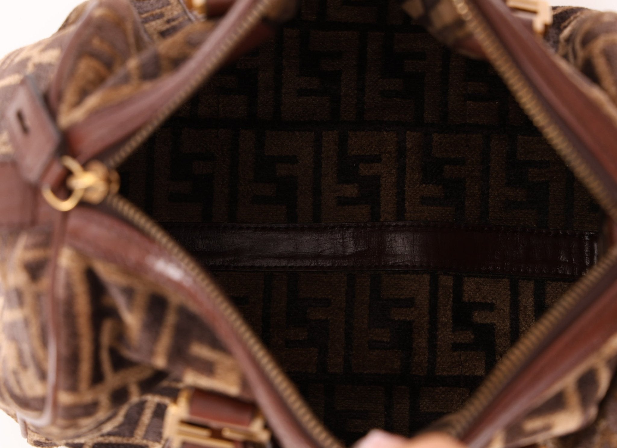 Fendi Zucca Velvet Boston Bag - FashioNica