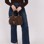 Fendi Zucca Velvet Boston Bag - FashioNica