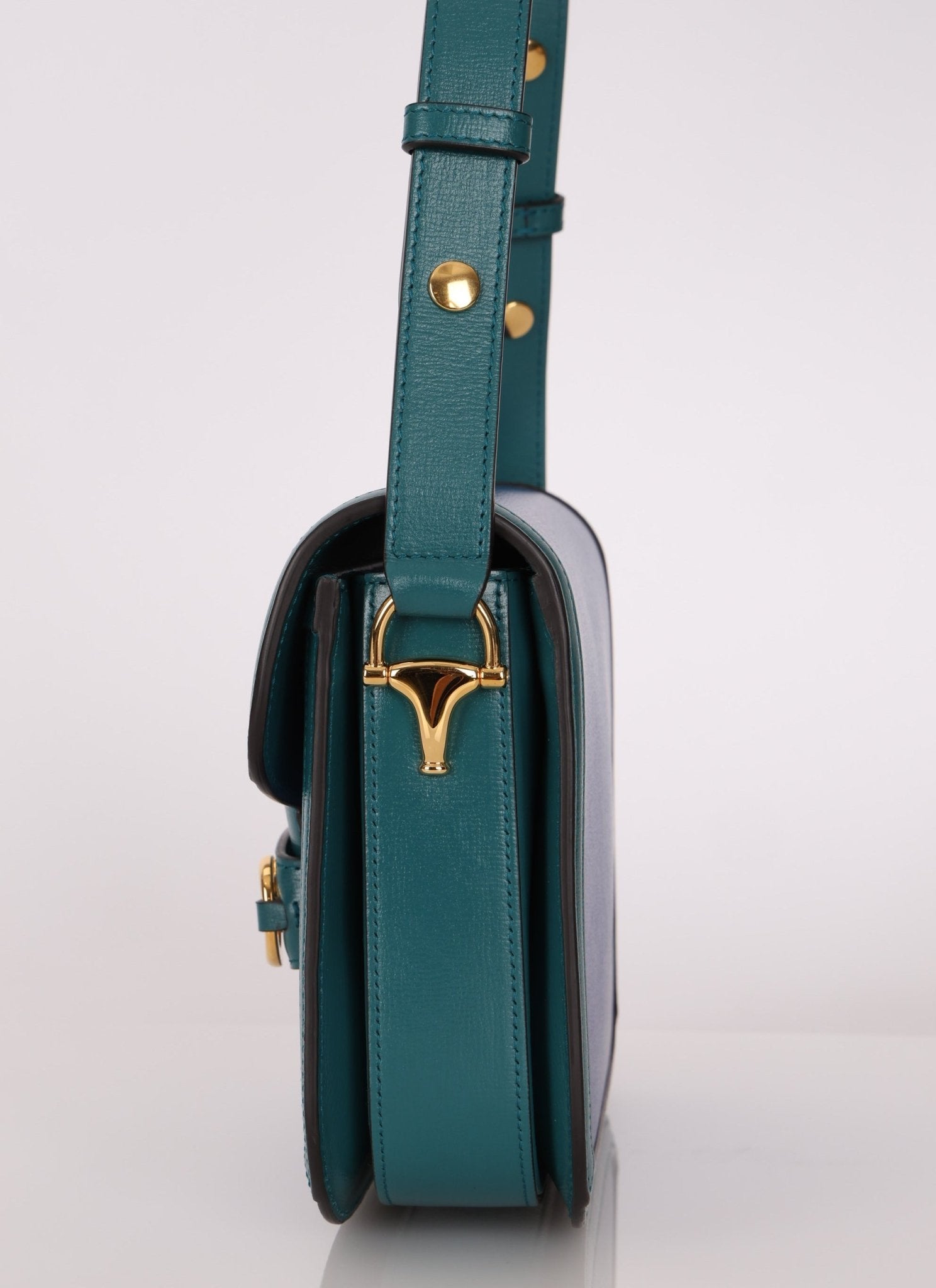 Gucci 1955 Blue Boxcalf Horsebit Shoulder Bag - FashioNica