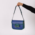 Gucci 1955 Blue Boxcalf Horsebit Shoulder Bag - FashioNica