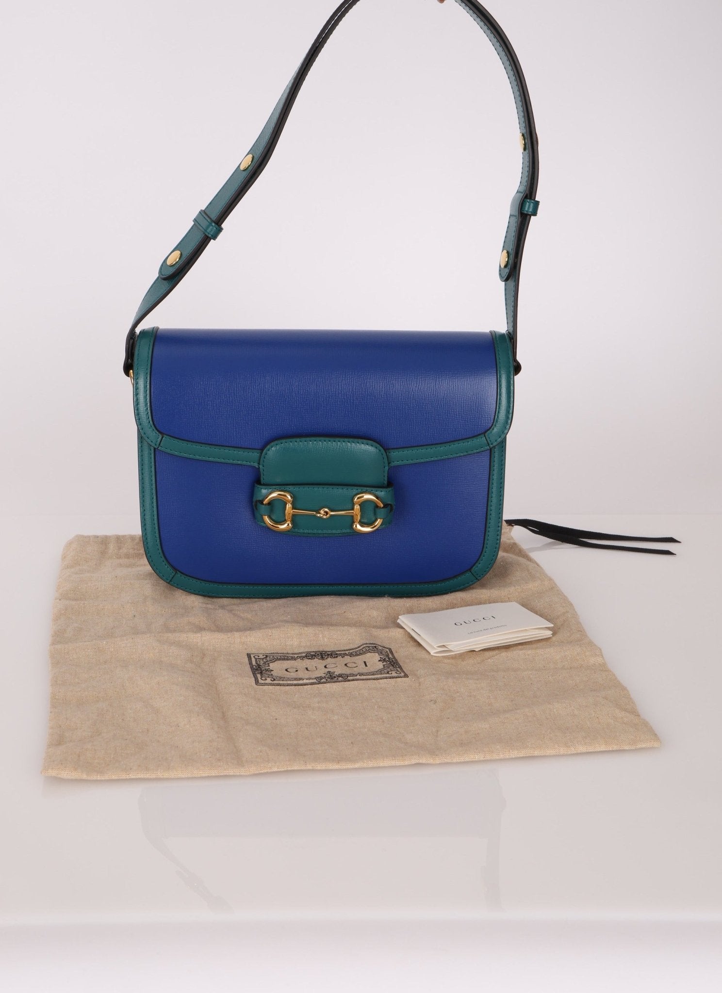 Gucci 1955 Blue Boxcalf Horsebit Shoulder Bag - FashioNica