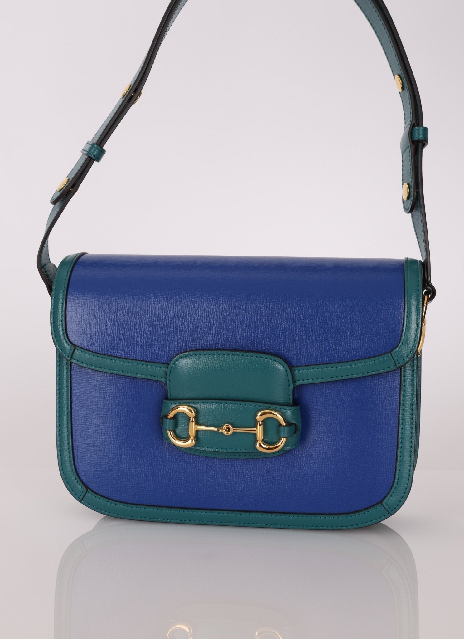 Gucci 1955 Blue Boxcalf Horsebit Shoulder Bag - FashioNica