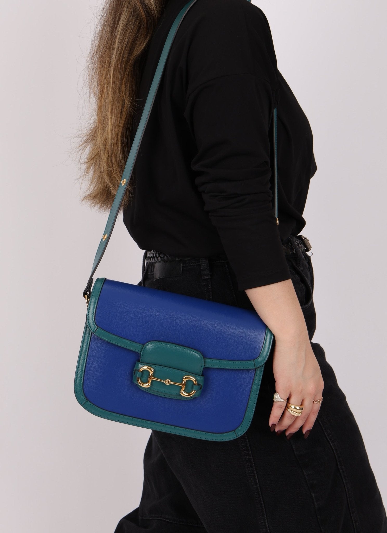 Gucci 1955 Blue Boxcalf Horsebit Shoulder Bag - FashioNica