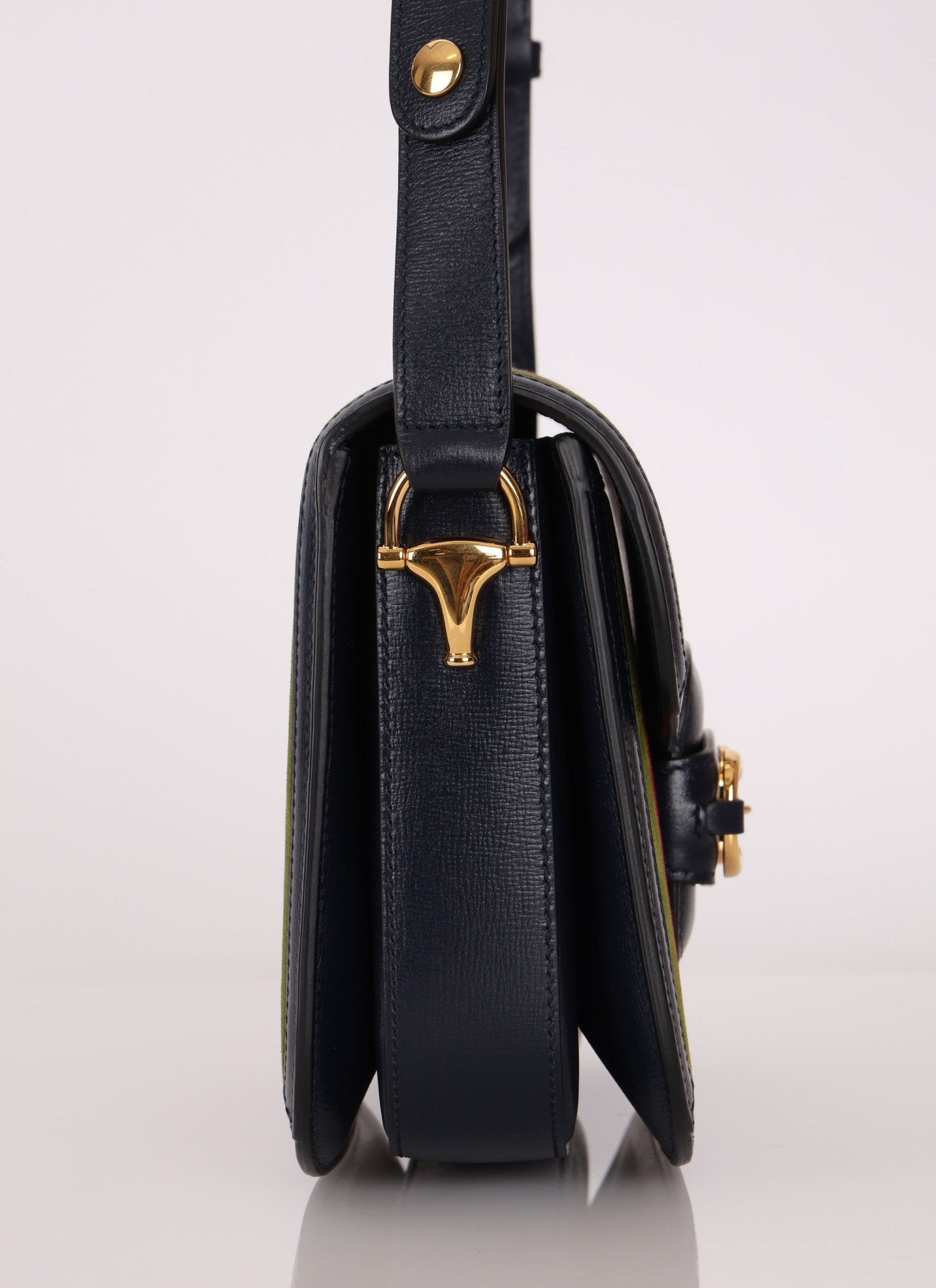 Gucci 1955 Velvet Baiadera Stripe Horsebit Shoulder Bag - FashioNica