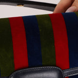 Gucci 1955 Velvet Baiadera Stripe Horsebit Shoulder Bag - FashioNica