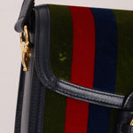 Gucci 1955 Velvet Baiadera Stripe Horsebit Shoulder Bag - FashioNica
