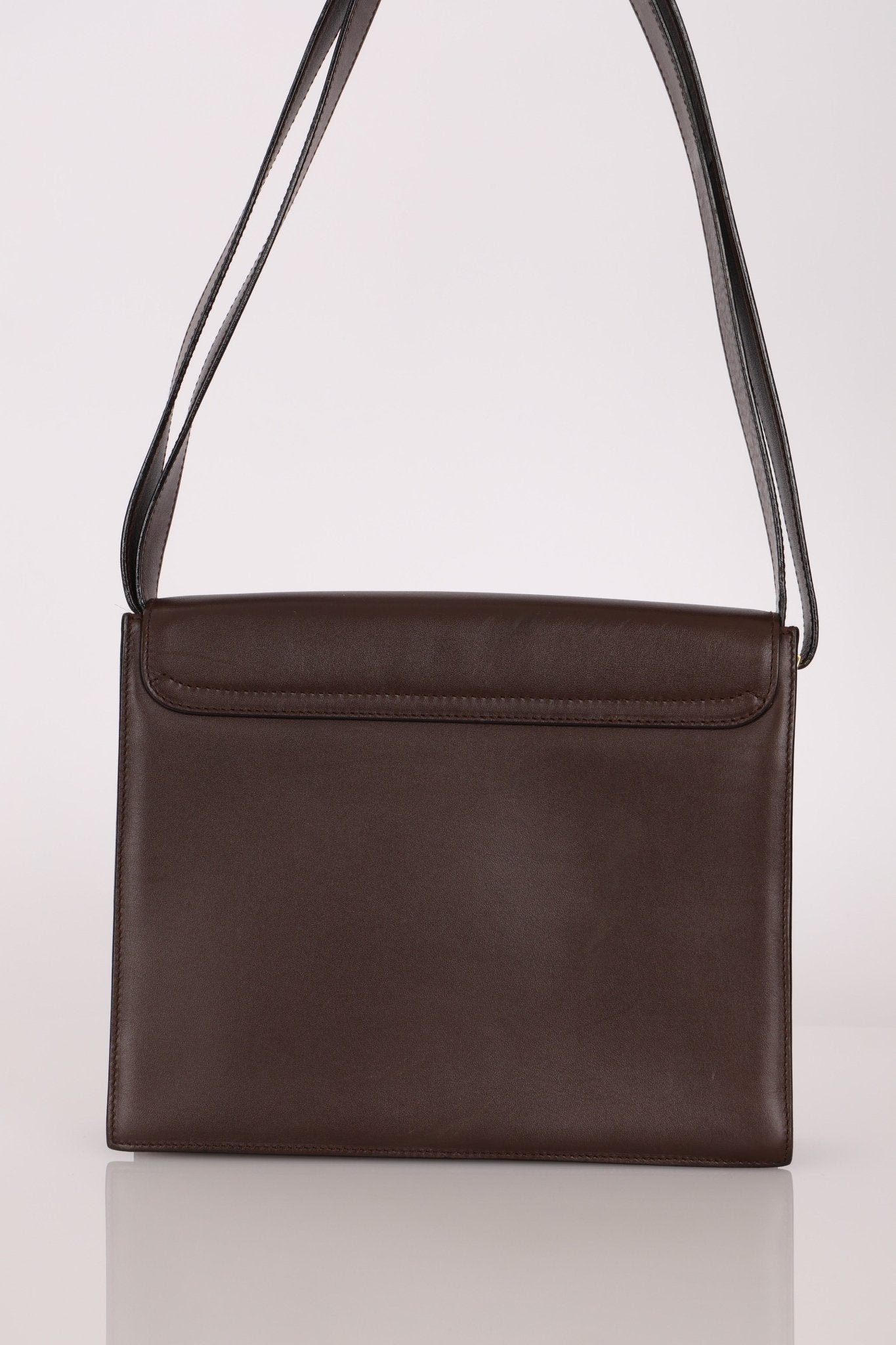 Gucci Box Calf Chocolate Square G Flap Bag - FashioNica