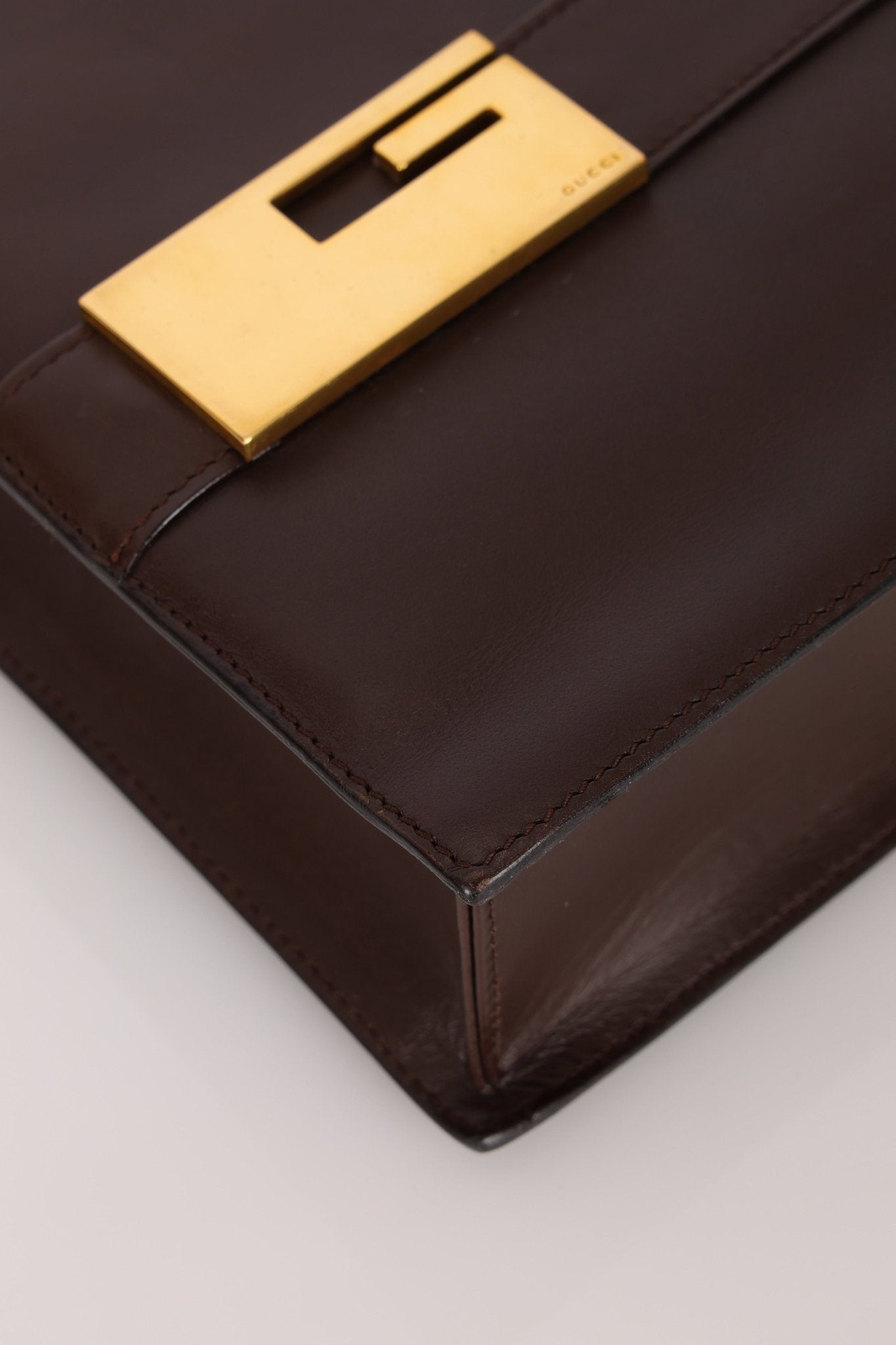 Gucci Box Calf Chocolate Square G Flap Bag - FashioNica