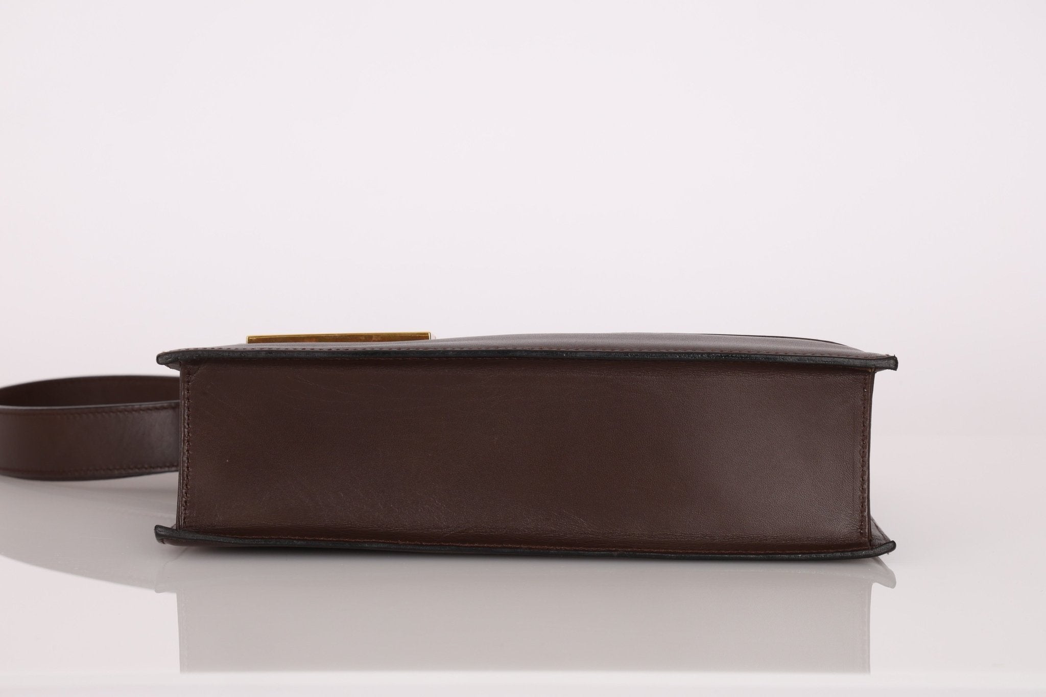 Gucci Box Calf Chocolate Square G Flap Bag - FashioNica