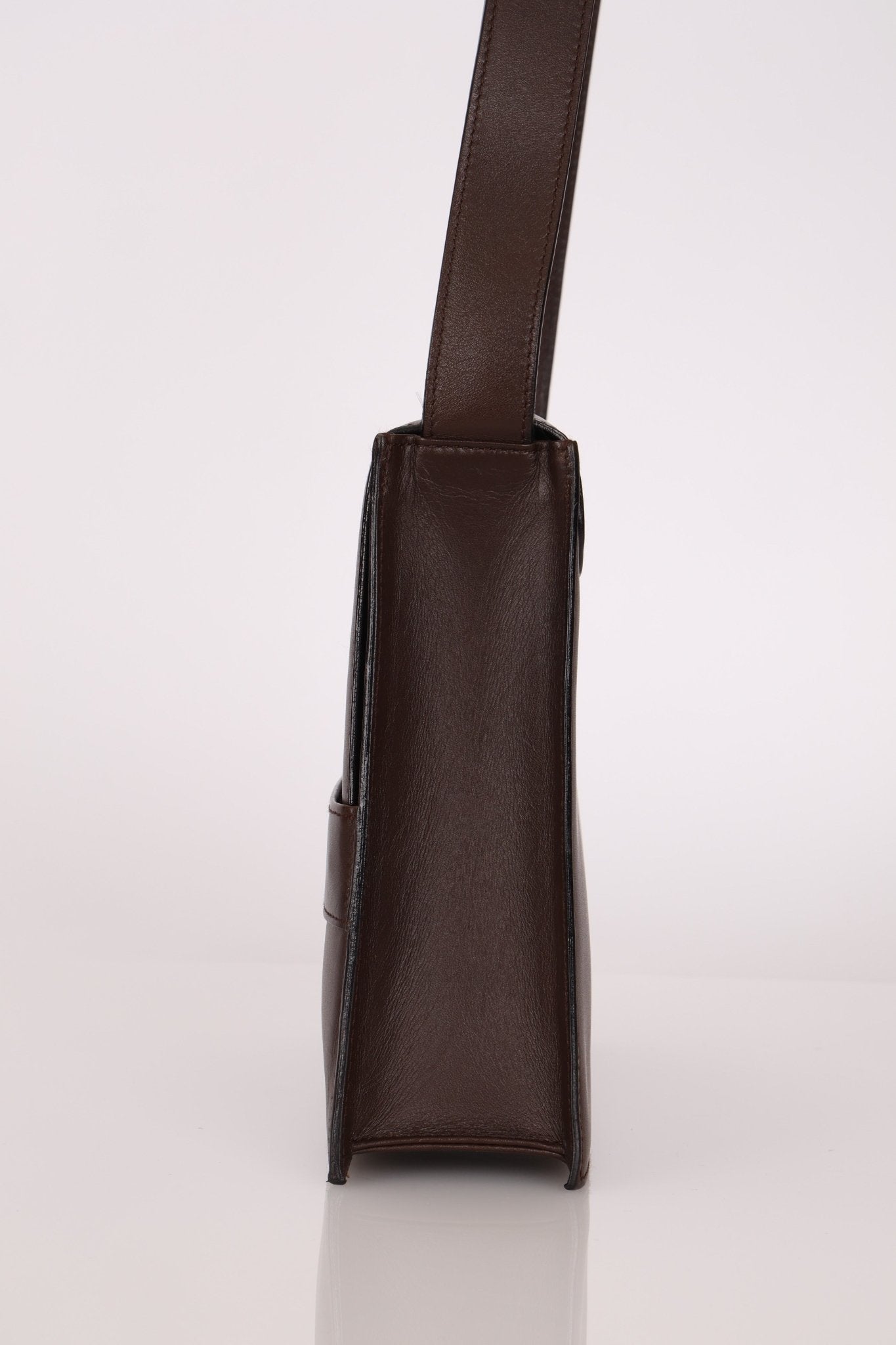 Gucci Box Calf Chocolate Square G Flap Bag - FashioNica