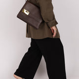 Gucci Box Calf Chocolate Square G Flap Bag - FashioNica