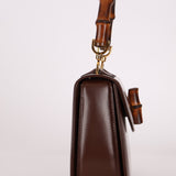 Gucci Boxcalf Chocolate Bamboo Top Handle - FashioNica