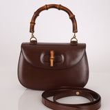 Gucci Boxcalf Chocolate Bamboo Top Handle - FashioNica