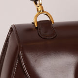 Gucci Boxcalf Chocolate Bamboo Top Handle - FashioNica
