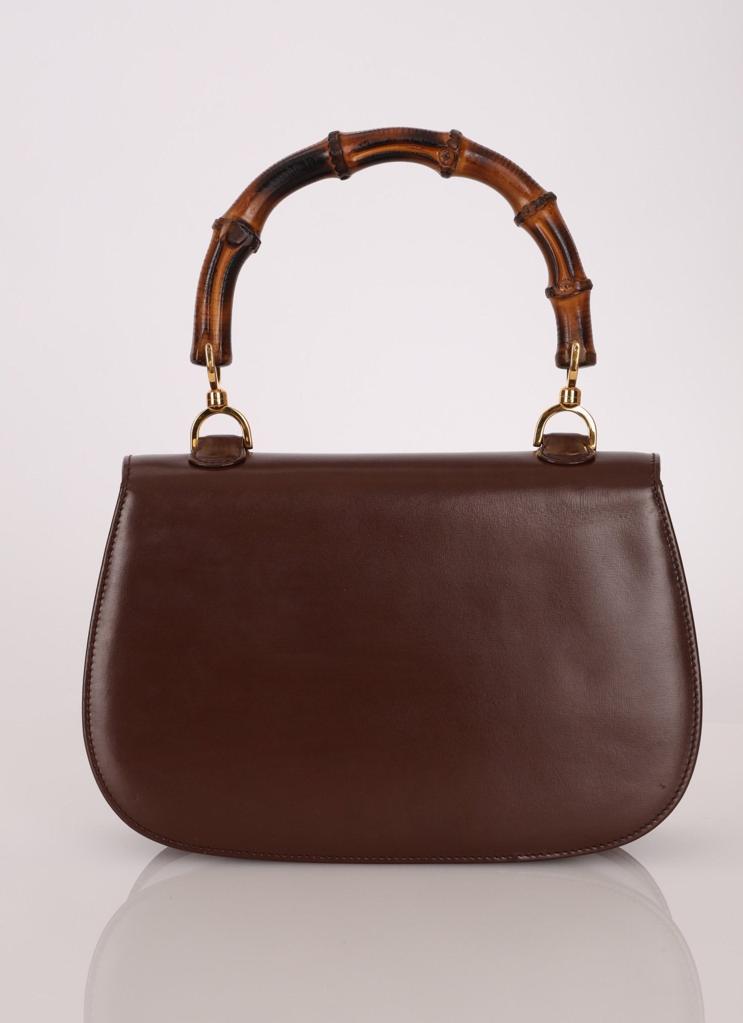 Gucci Boxcalf Chocolate Bamboo Top Handle - FashioNica