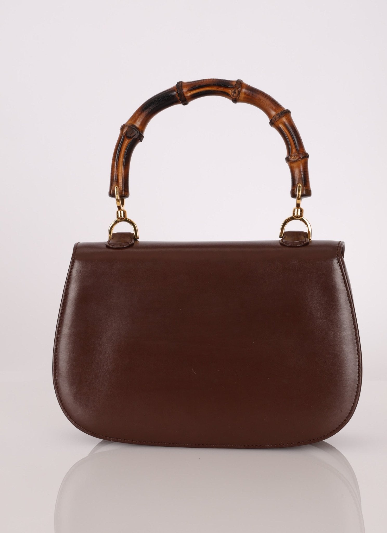 Gucci Boxcalf Chocolate Bamboo Top Handle - FashioNica