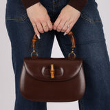 Gucci Boxcalf Chocolate Bamboo Top Handle - FashioNica