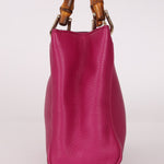 Gucci Calfskin Bamboo Bright Bougainville Mini Shopper Tote - FashioNica