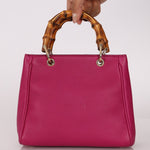 Gucci Calfskin Bamboo Bright Bougainville Mini Shopper Tote - FashioNica