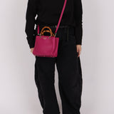 Gucci Calfskin Bamboo Bright Bougainville Mini Shopper Tote - FashioNica