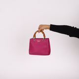 Gucci Calfskin Bamboo Bright Bougainville Mini Shopper Tote - FashioNica