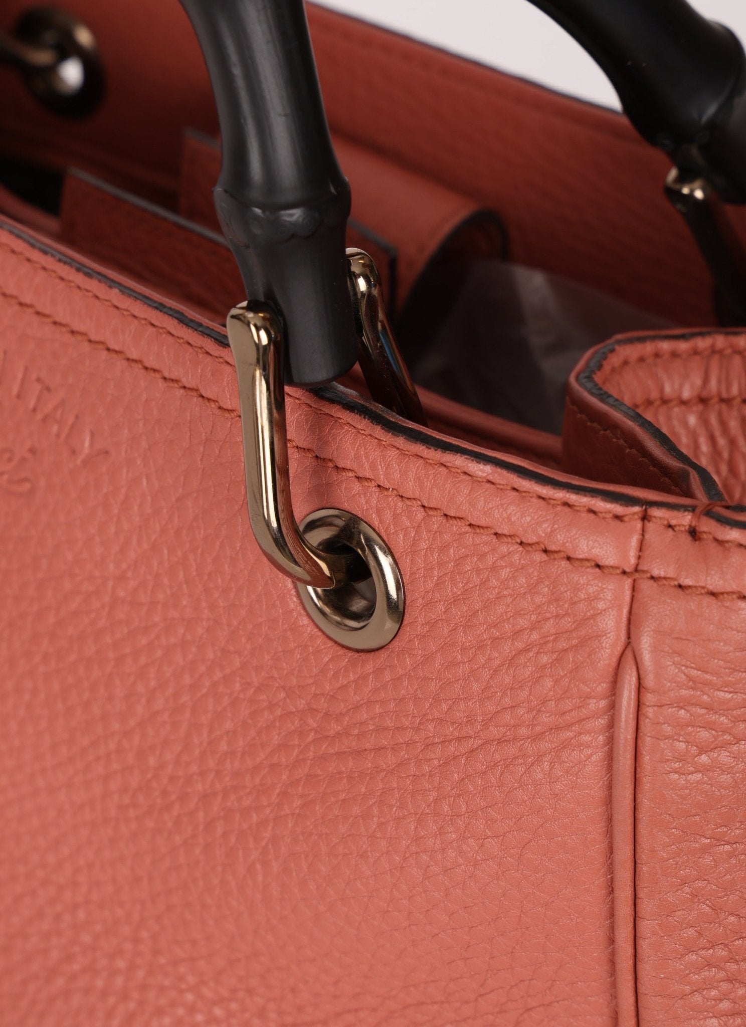 Gucci Calfskin Bamboo Shopper Mini Tote with Strap - FashioNica