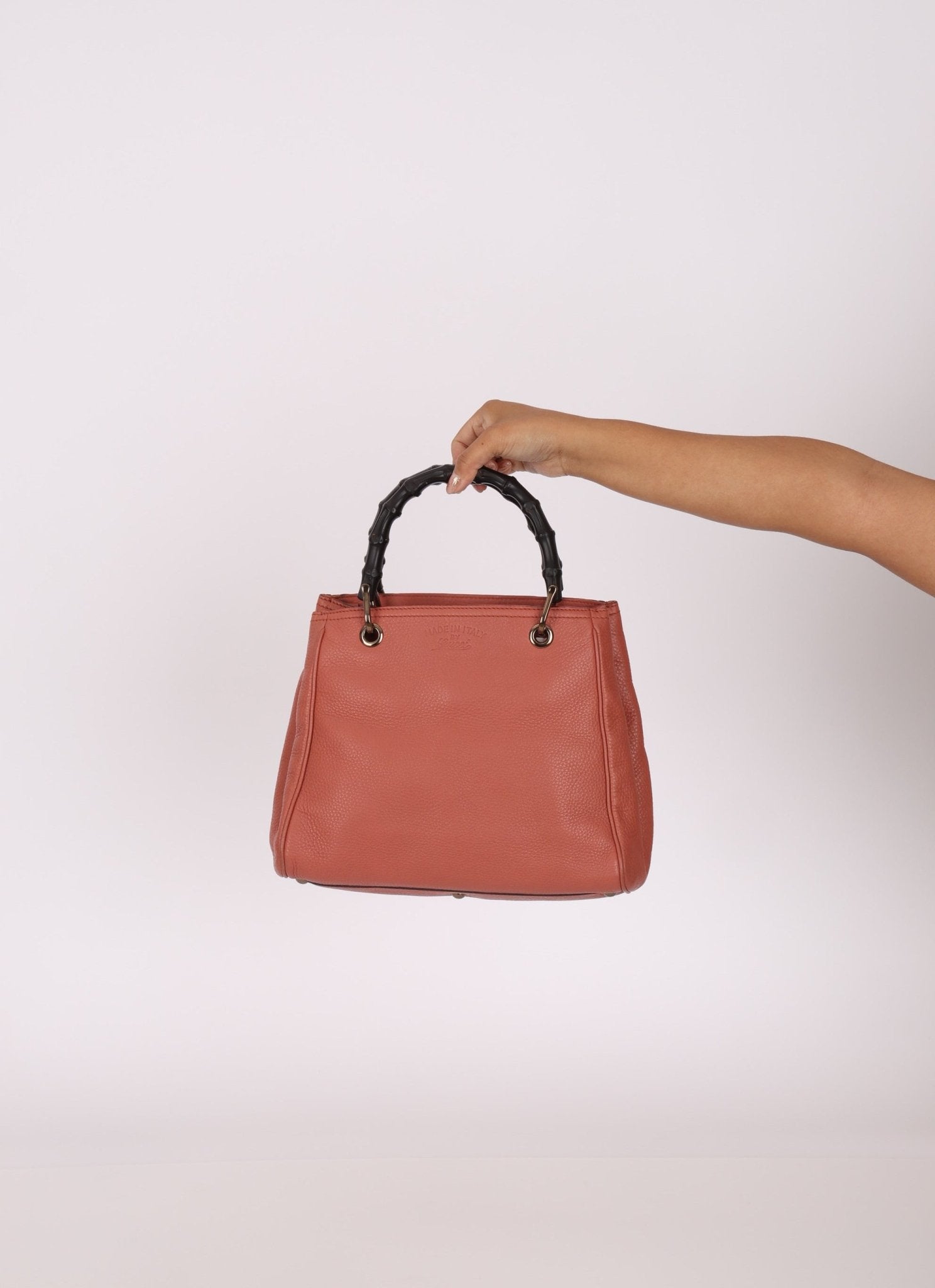 Gucci Calfskin Bamboo Shopper Mini Tote with Strap - FashioNica