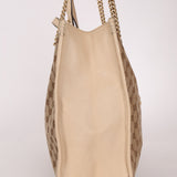 Gucci Canvas Monogram Large 1955 Horsebit Chain Tote - FashioNica