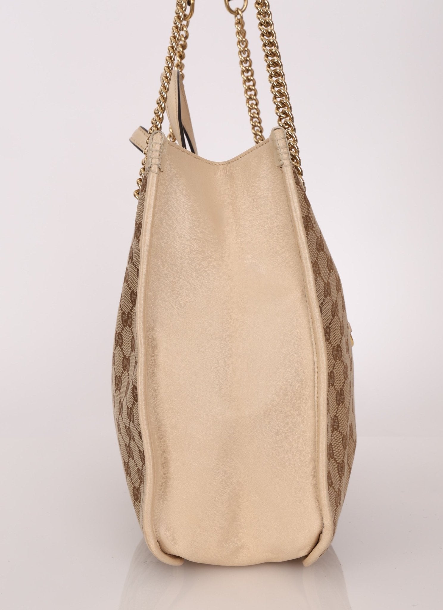 Gucci Canvas Monogram Large 1955 Horsebit Chain Tote - FashioNica