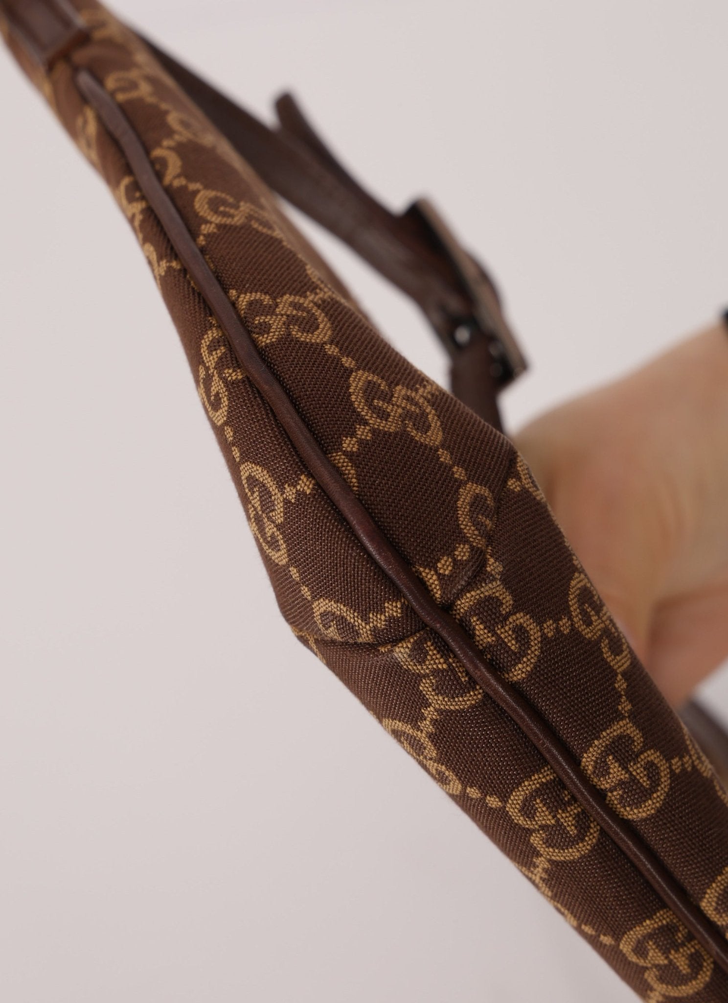 Gucci Chocolate Monogram Canvas Shoulder Bag - FashioNica