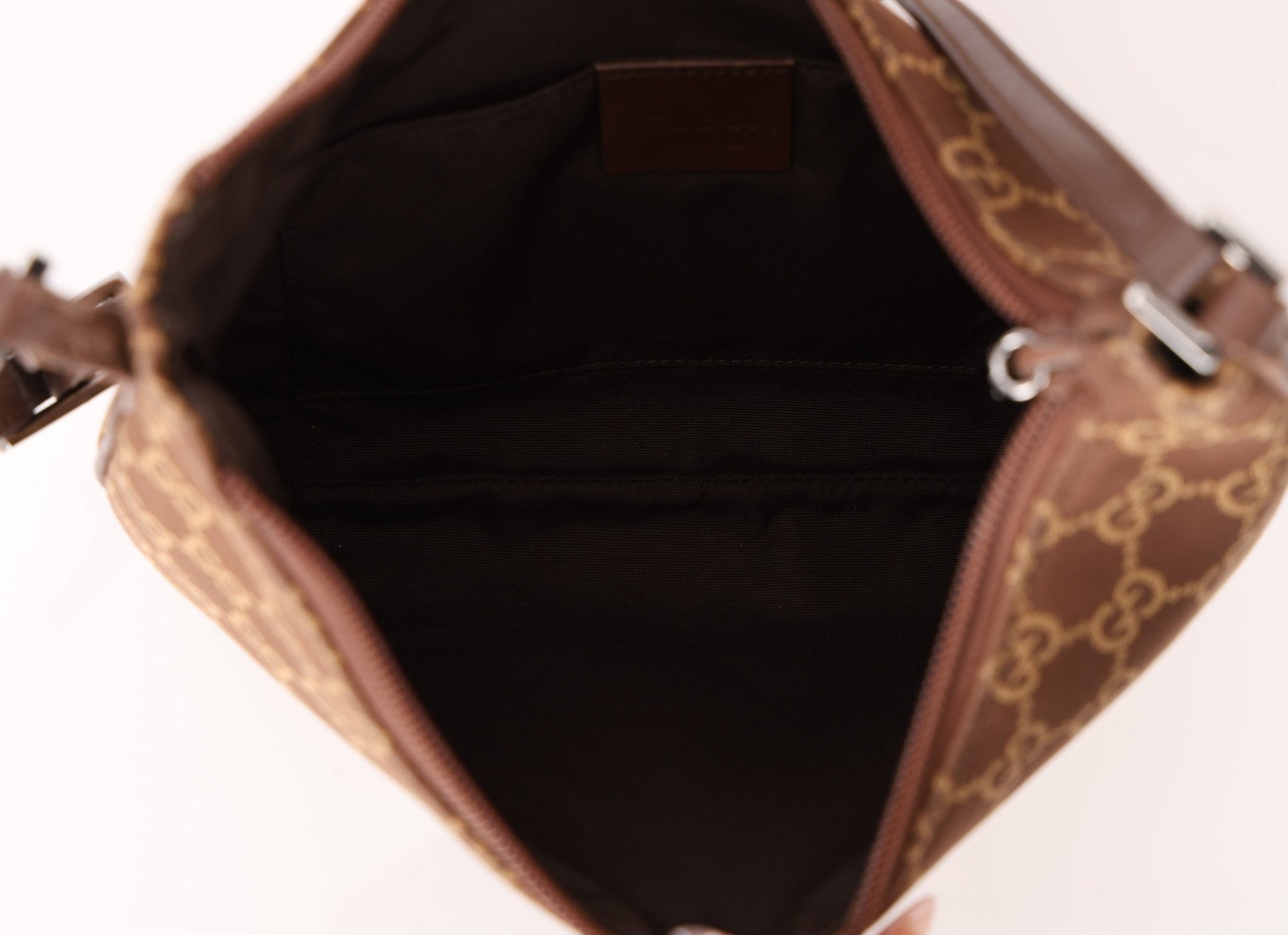 Gucci Chocolate Monogram Canvas Shoulder Bag - FashioNica