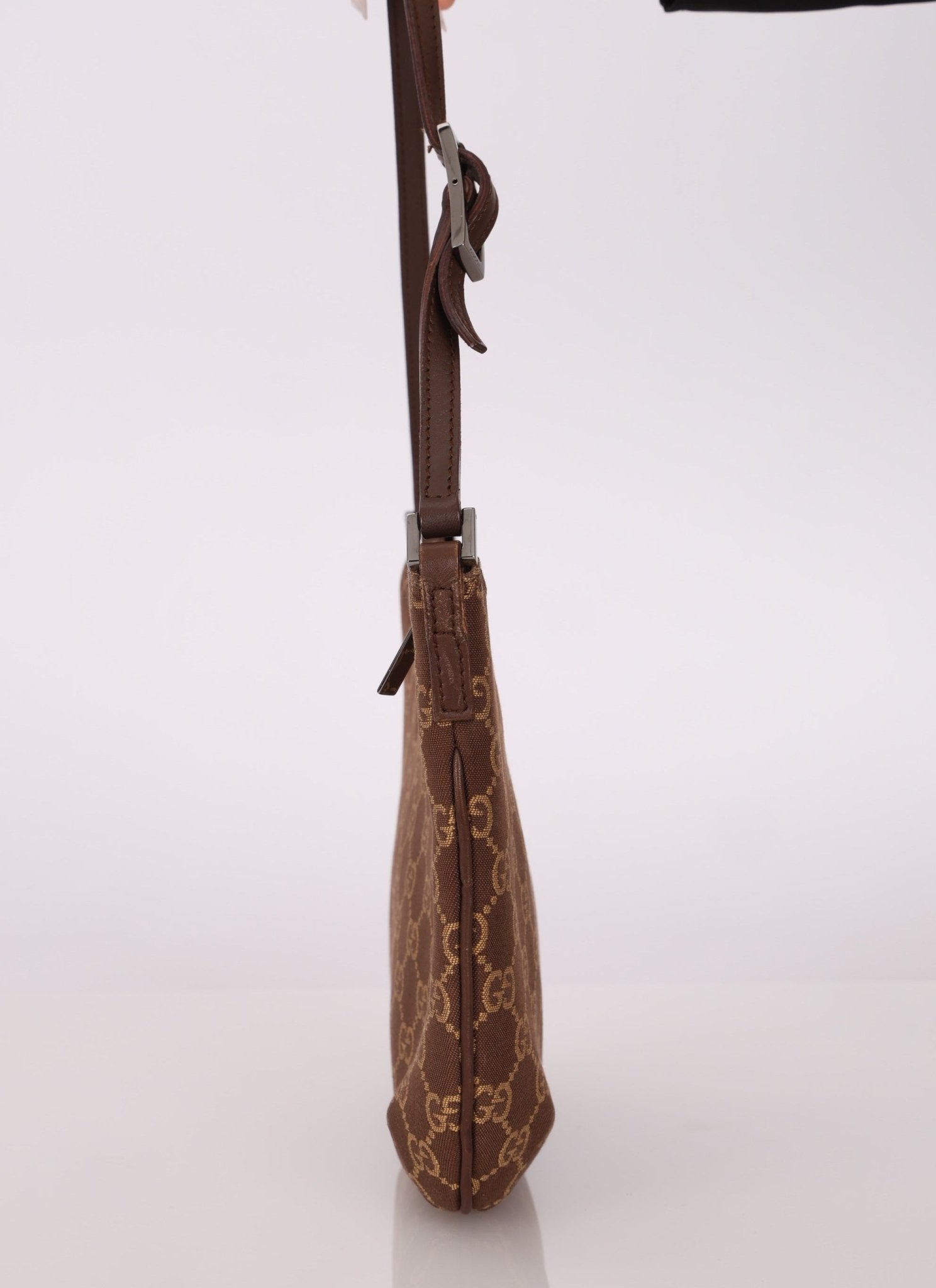 Gucci Chocolate Monogram Canvas Shoulder Bag - FashioNica