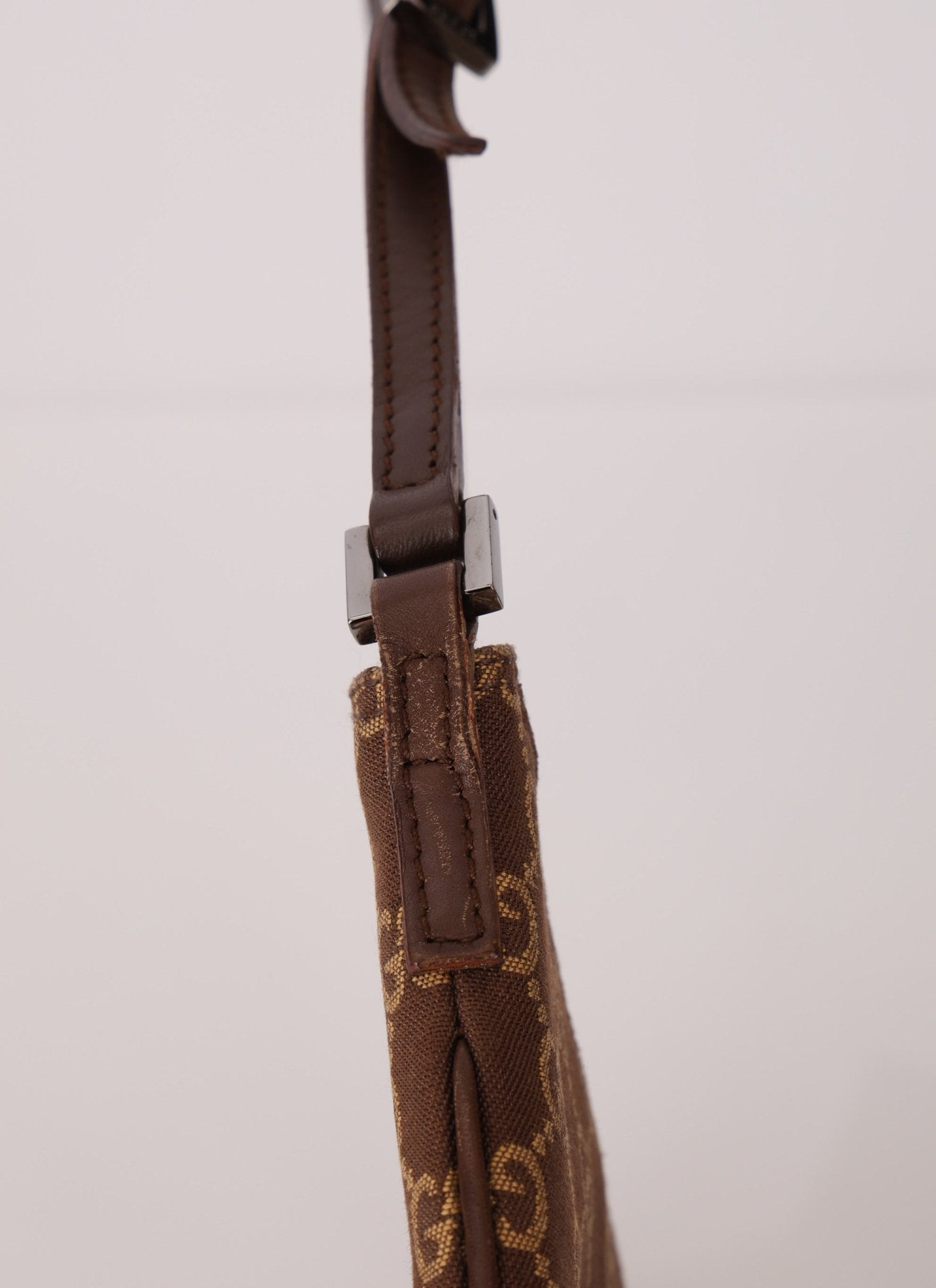 Gucci Chocolate Monogram Canvas Shoulder Bag - FashioNica