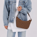 Gucci Chocolate Monogram Canvas Shoulder Bag - FashioNica