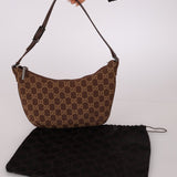 Gucci Chocolate Monogram Canvas Shoulder Bag - FashioNica