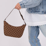 Gucci Chocolate Monogram Canvas Shoulder Bag - FashioNica